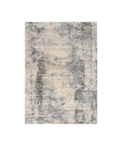8' X 10' Ivory And Blue Abstract Area Rug