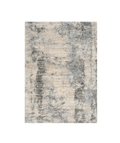 8' X 10' Ivory Blue Machine Woven Abstract Indoor Area Rug