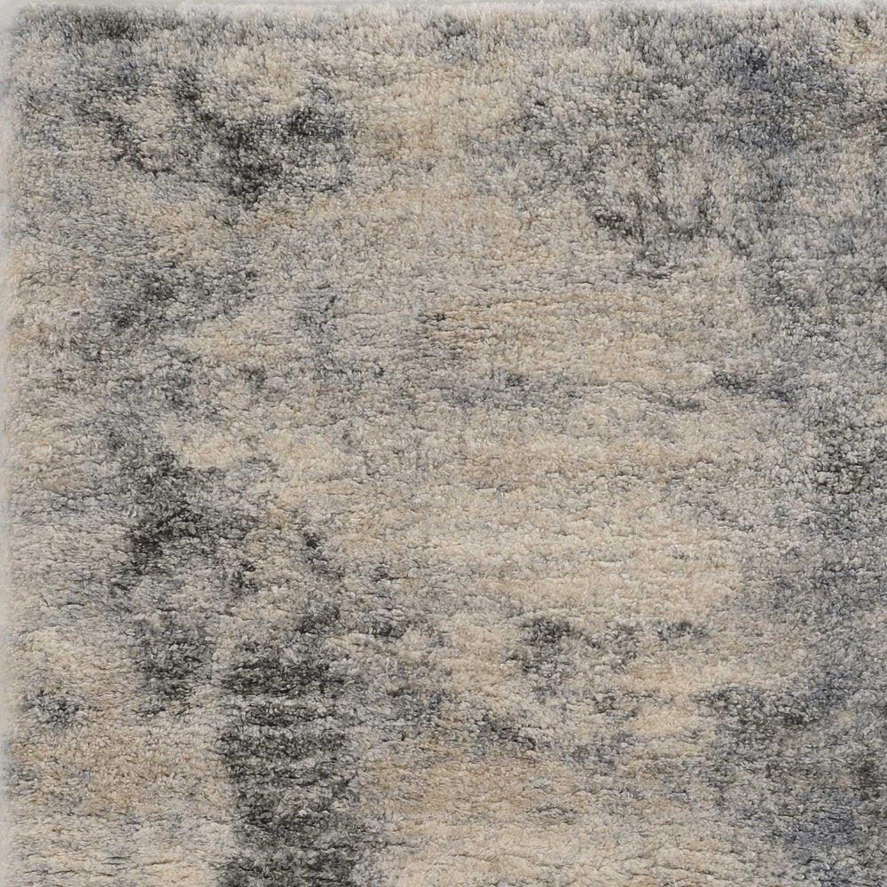 8' X 10' Ivory And Blue Abstract Area Rug