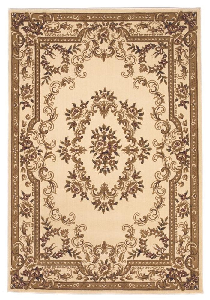 2' X 3' Beige And Brown Floral Medallion Area Rug