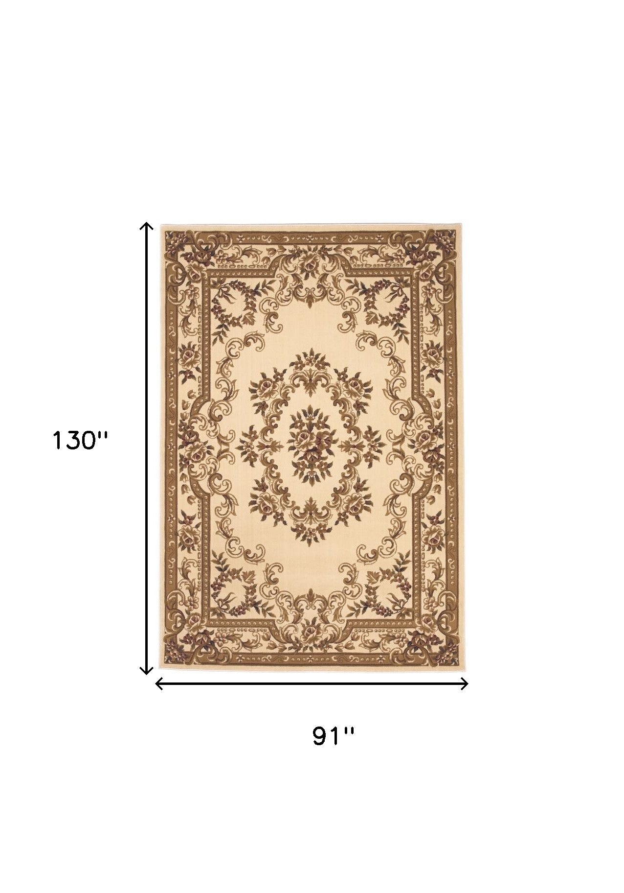 2' X 3' Beige And Brown Floral Medallion Area Rug
