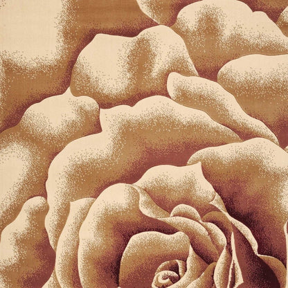 2' X 3' Ivory Brown And Red Floral Area Rug