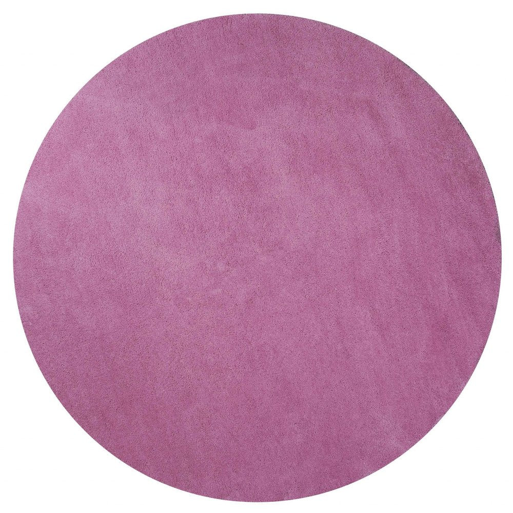 8' Hot Pink Hand Woven Round Rug