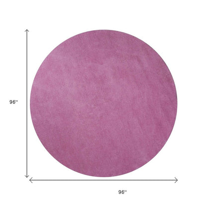 8' Hot Pink Hand Woven Round Rug