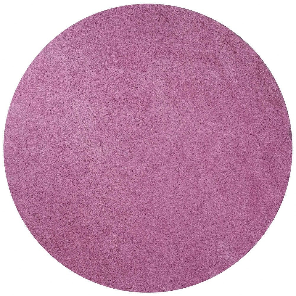 8' Hot Pink Hand Woven Round Rug
