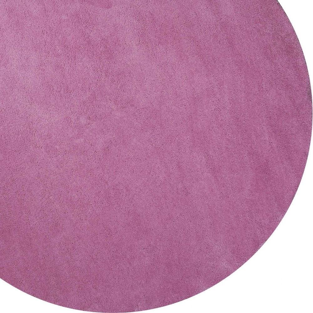8' Hot Pink Hand Woven Round Rug