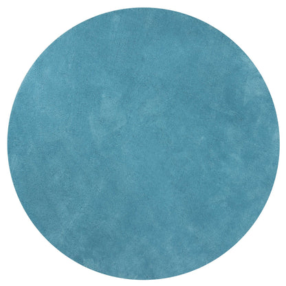 8' Round  Polyester Highlighter Blue Area Rug