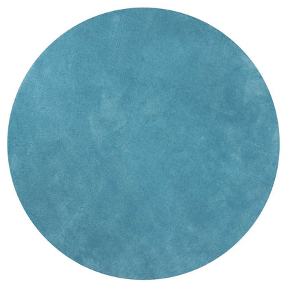 6' Blue Hand Woven Round Rug