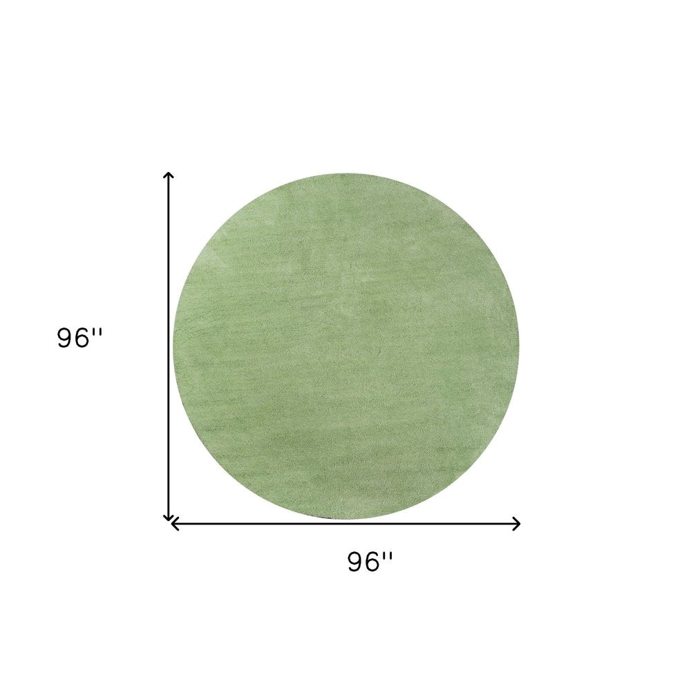 5' X 7' Green Shag Hand Woven Area Rug