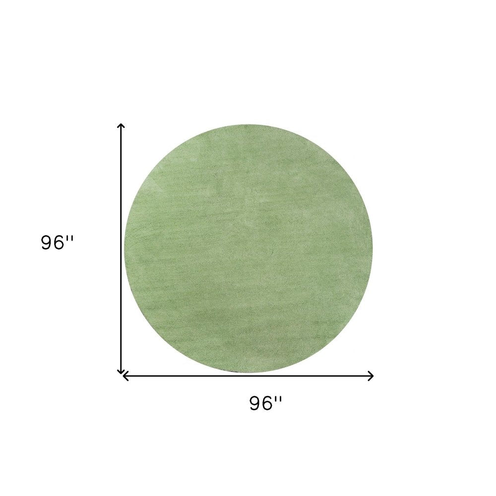 9' X 13' Green Hand Woven Area Rug