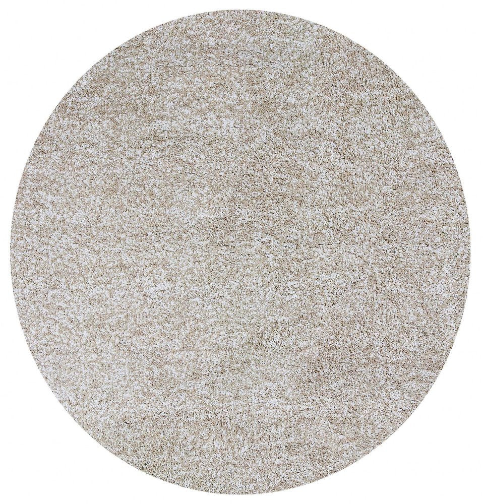 5' X 7' Ivory Shag Hand Woven Area Rug