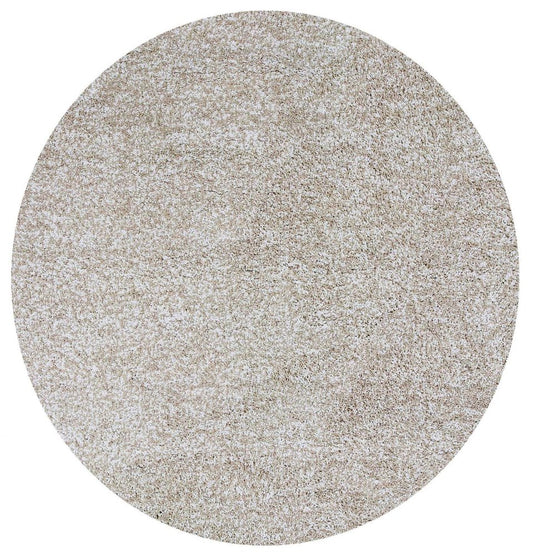 5' X 7' Ivory Shag Hand Woven Area Rug