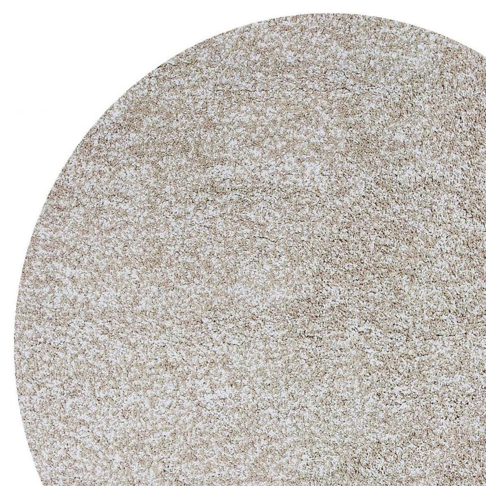 5' X 7' Ivory Shag Hand Woven Area Rug