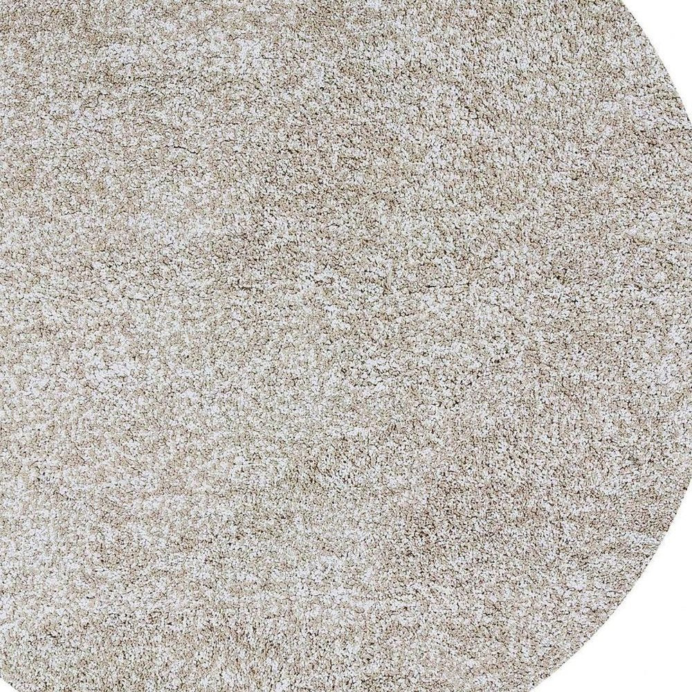 5' X 7' Ivory Shag Hand Woven Area Rug