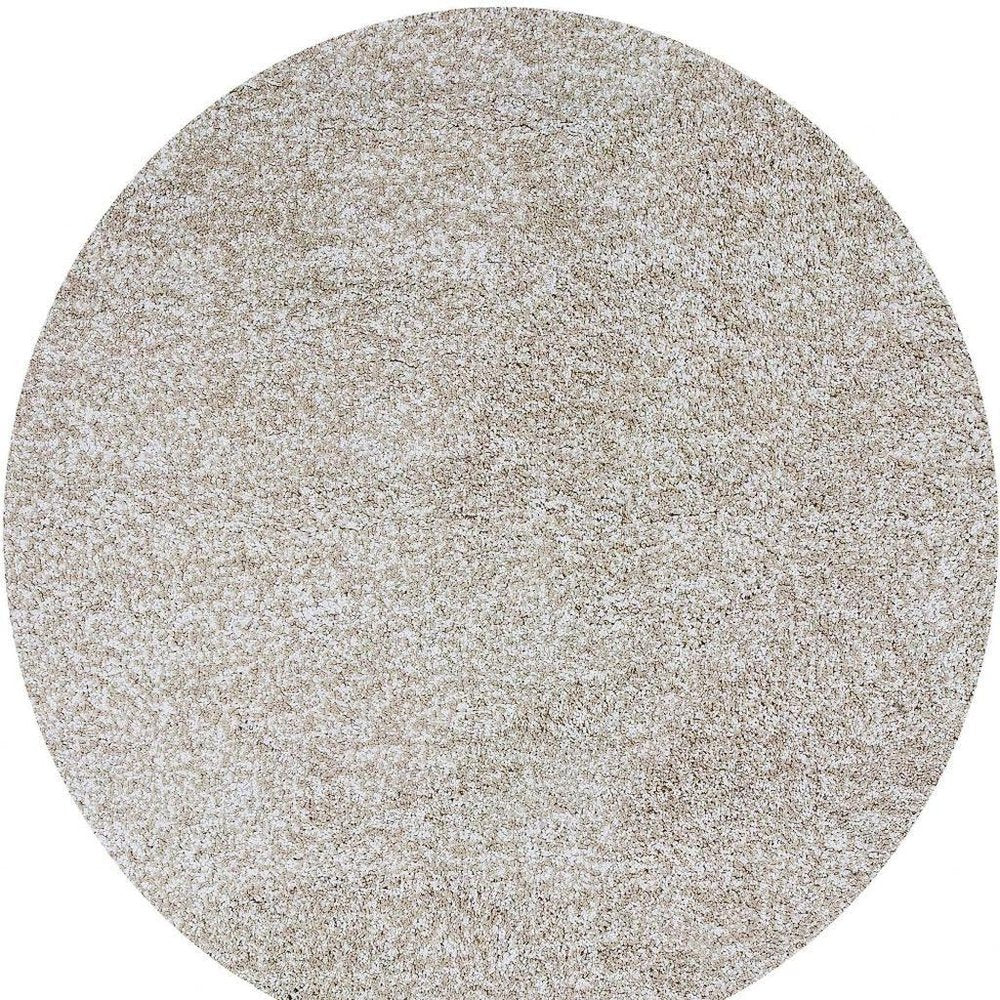 5' X 7' Ivory Shag Hand Woven Area Rug