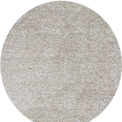 5' X 7' Ivory Shag Hand Woven Area Rug