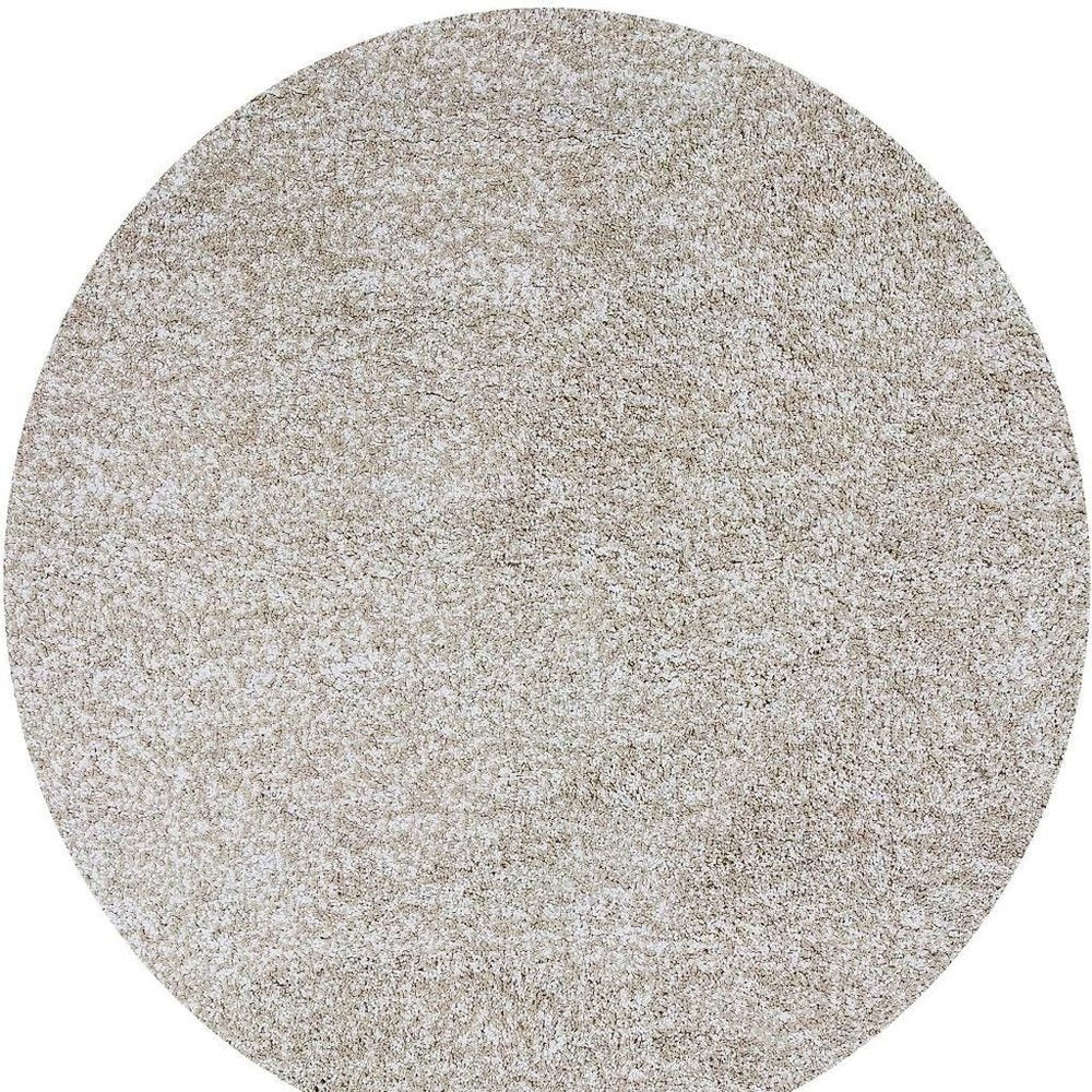 5' X 7' Ivory Shag Hand Woven Area Rug