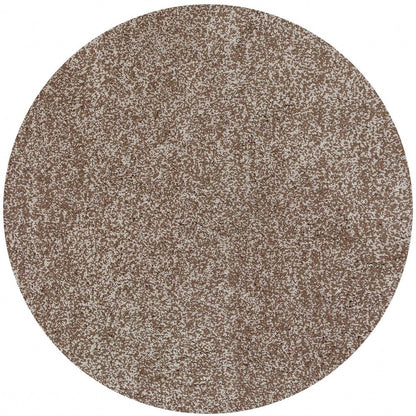 5' X 7' Beige And Brown Abstract Shag Hand Woven Area Rug