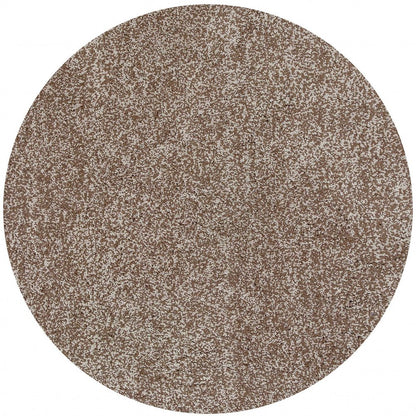 5' X 7' Beige And Brown Abstract Shag Hand Woven Area Rug