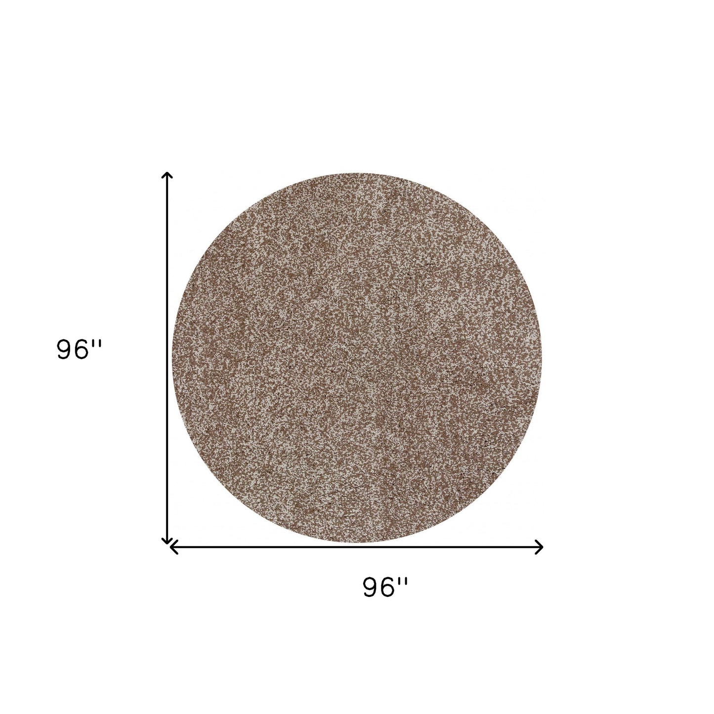 8' Beige Heather Round Indoor Shag Rug