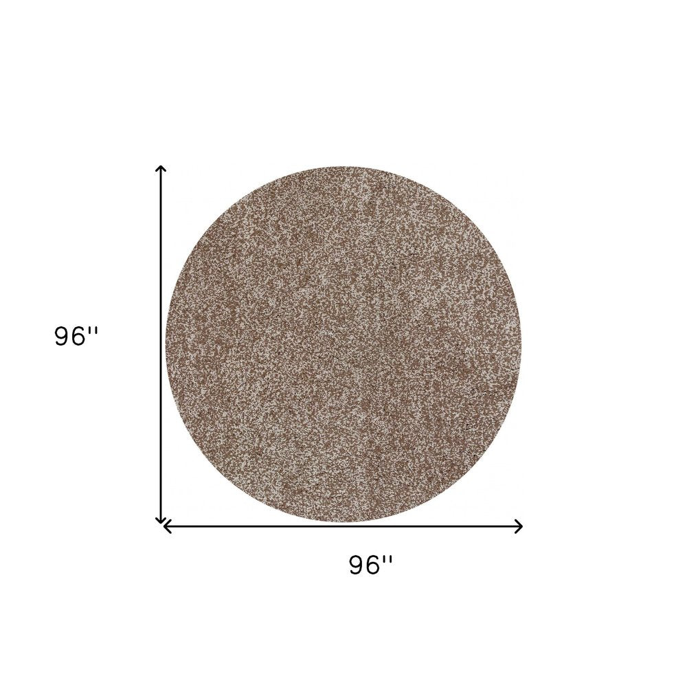 5' X 7' Beige And Brown Abstract Shag Hand Woven Area Rug