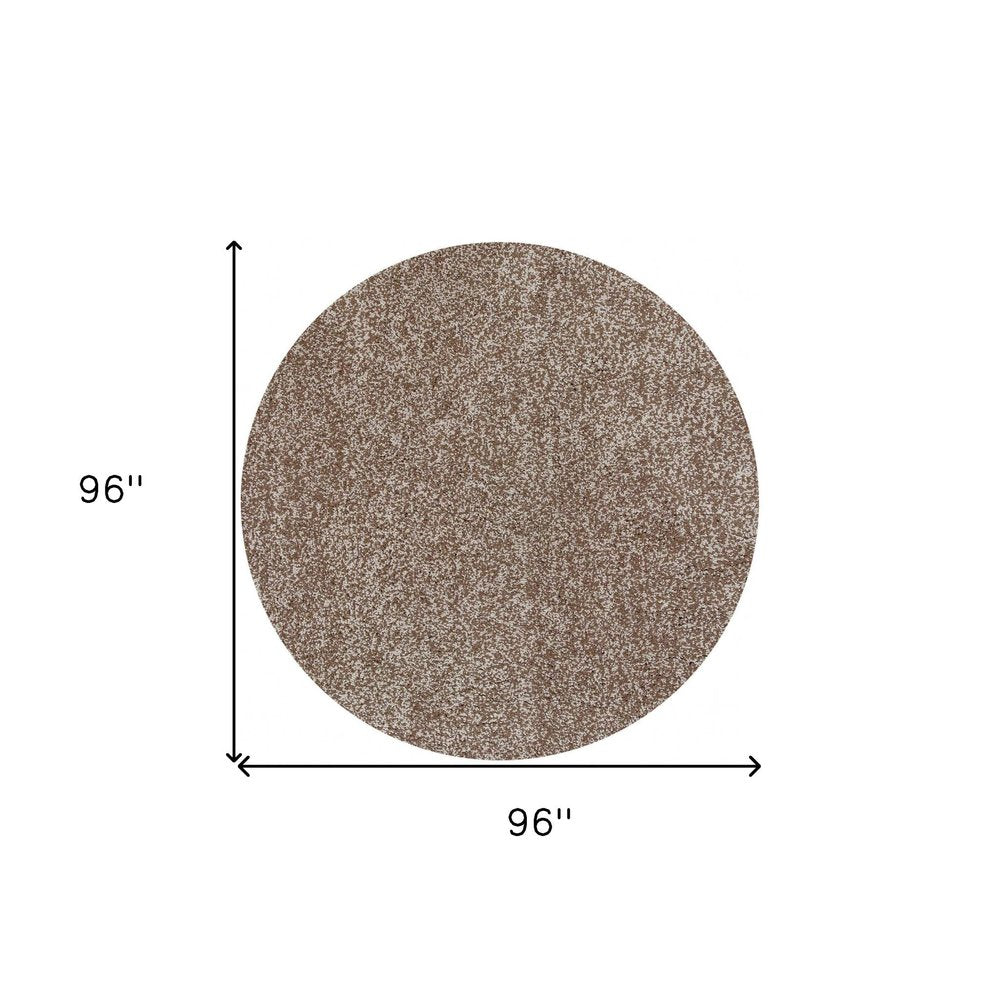 8' X 10' Beige And Brown Abstract Shag Hand Woven Area Rug