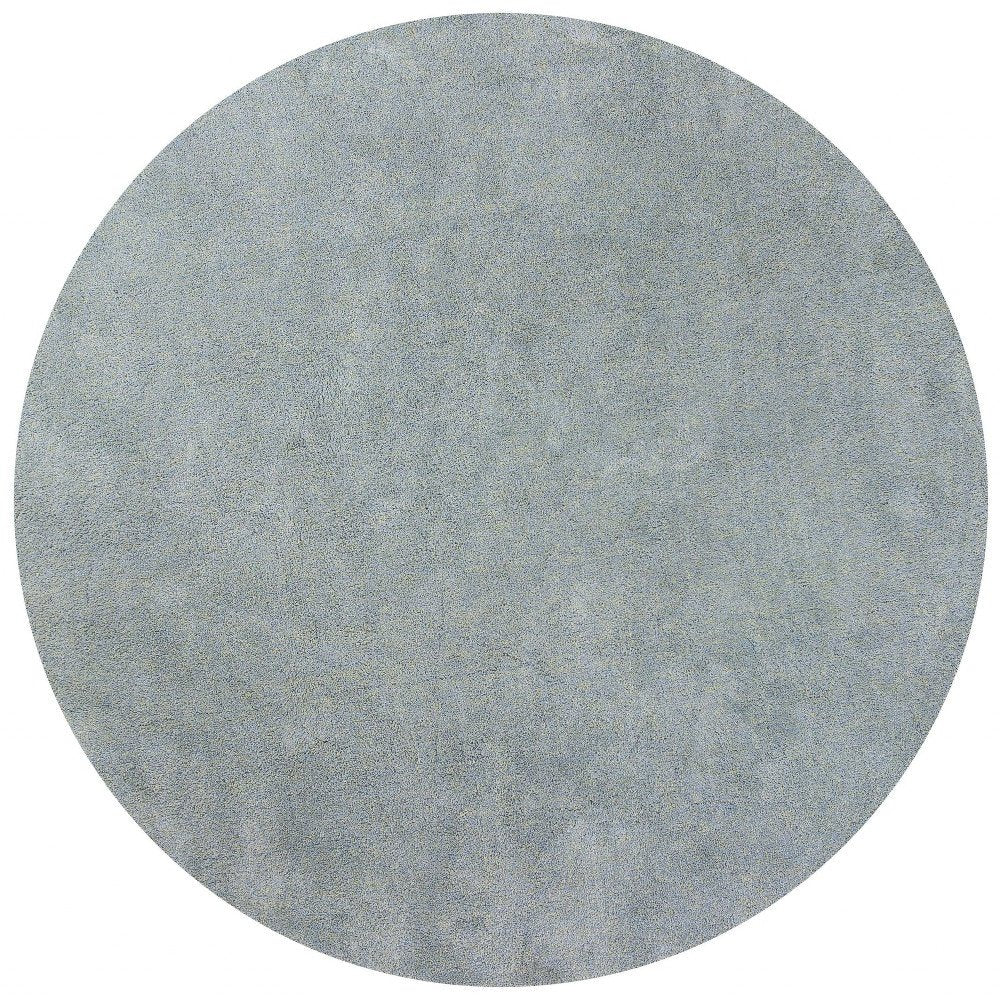 8' Blue Hand Woven Round Rug