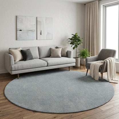 8' Blue Hand Woven Round Rug