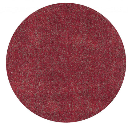 8' Red Hand Woven Round Rug