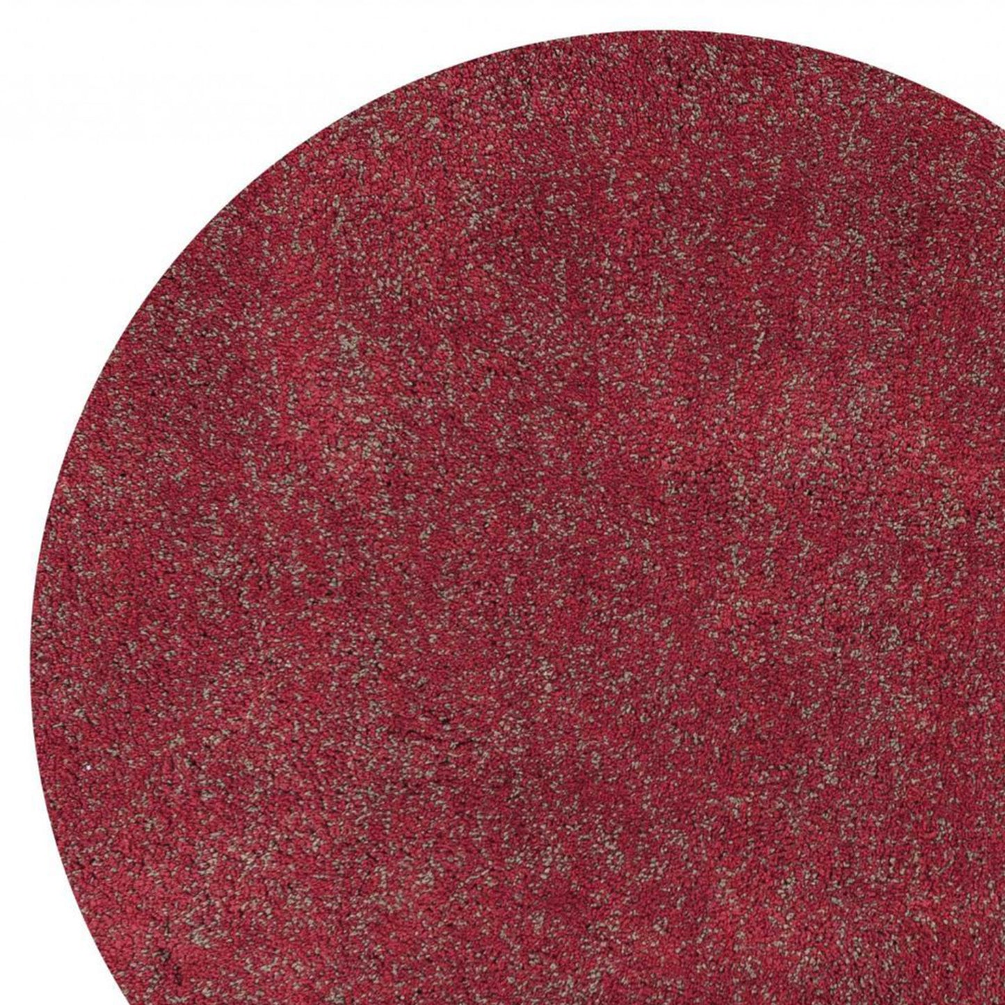 8' Round  Polyester Red Heather Area Rug