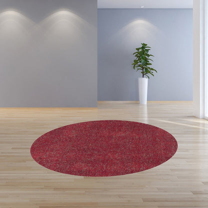 8' X 11' Red Shag Hand Woven Area Rug