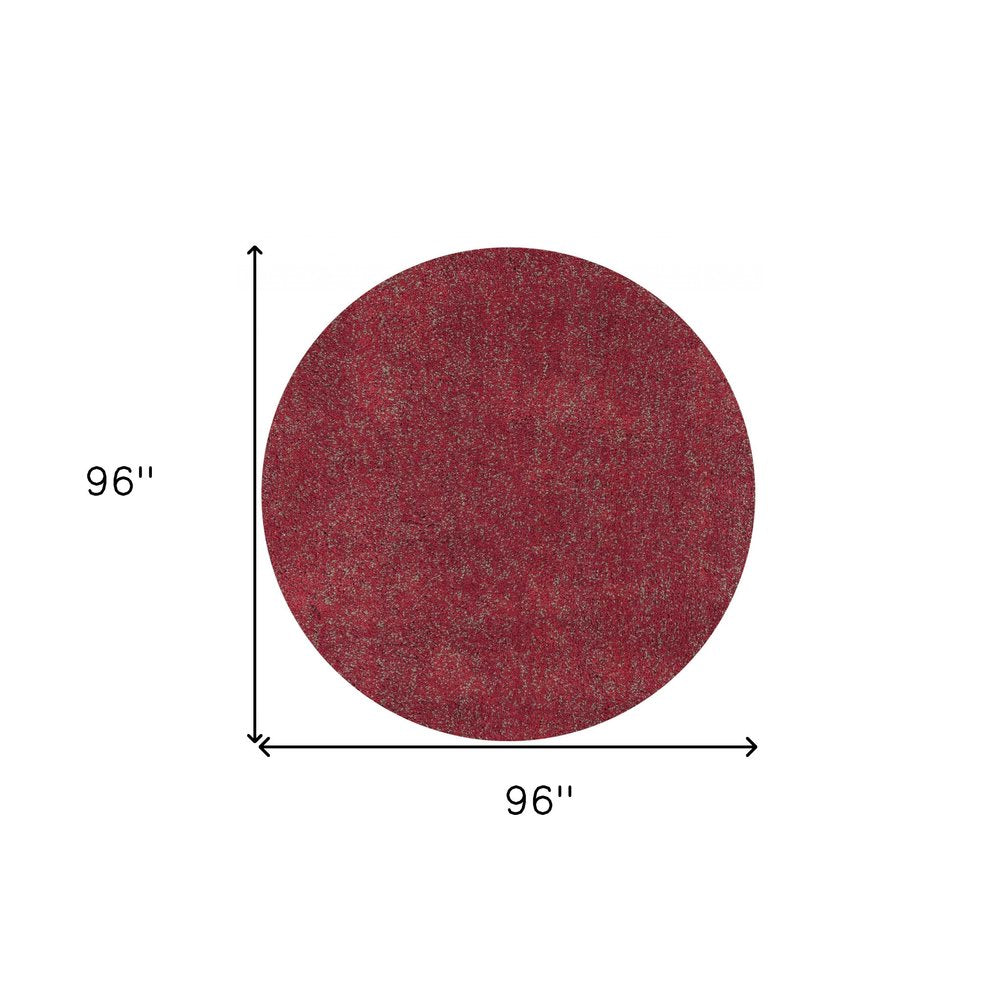 2' X 4' Red Shag Hand Woven Area Rug