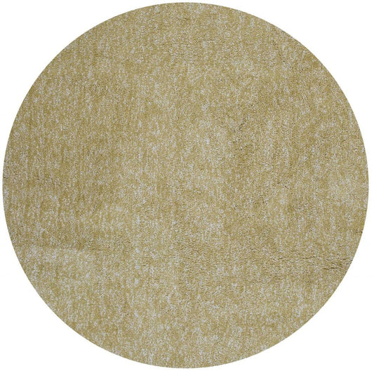 8' Yellow Hand Woven Round Rug