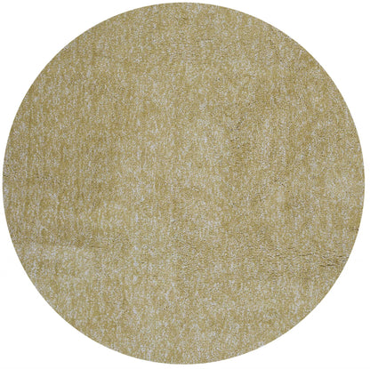 6' Yellow Hand Woven Round Rug