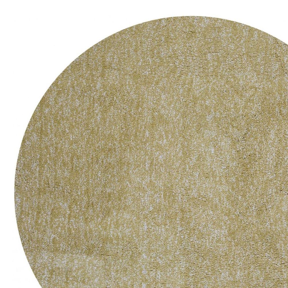 8' Yellow Hand Woven Round Rug