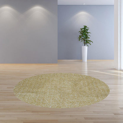 8' Yellow Hand Woven Round Rug