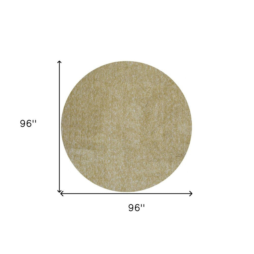 8' Yellow Hand Woven Round Rug