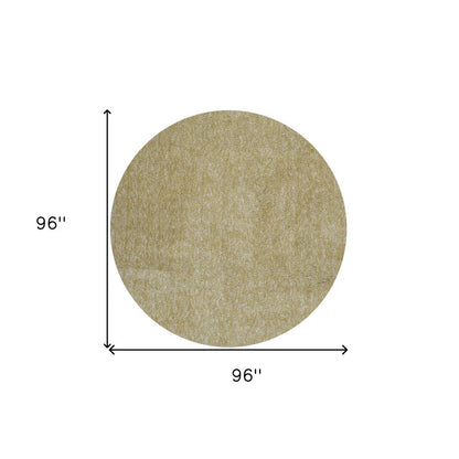 8' Yellow Hand Woven Round Rug