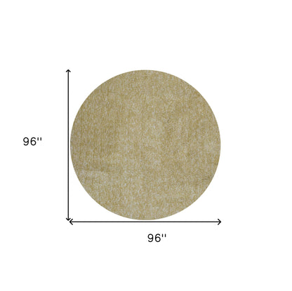 6' Yellow Hand Woven Round Rug