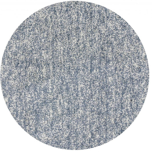 8' X 10' Slate Blue And Ivory Abstract Hand Woven Area Rug