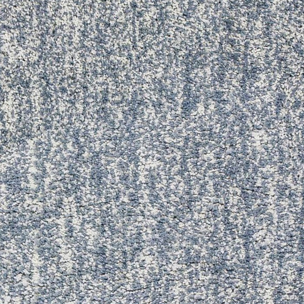 8' Slate Blue And Ivory Abstract Hand Woven Round Rug