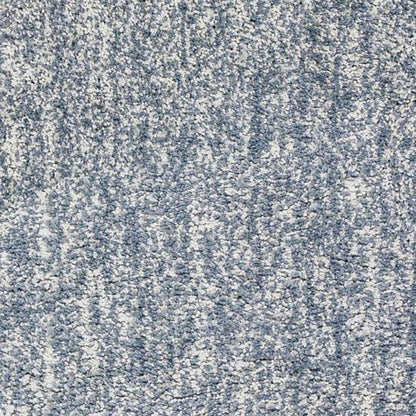 5' X 7' Slate Blue And Ivory Abstract Shag Hand Woven Area Rug