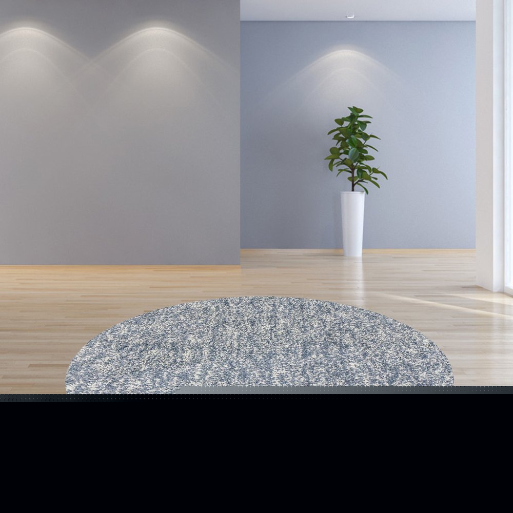 8' X 10' Slate Blue And Ivory Abstract Hand Woven Area Rug