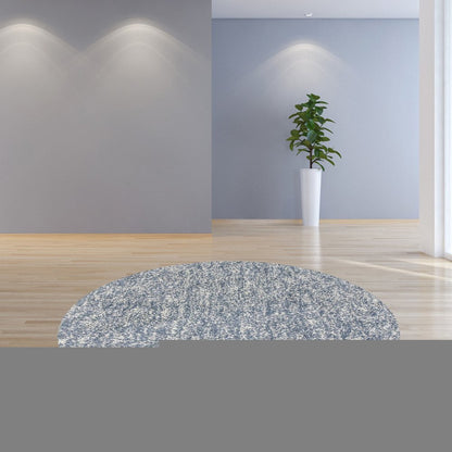 8' X 10' Slate Blue And Ivory Abstract Hand Woven Area Rug