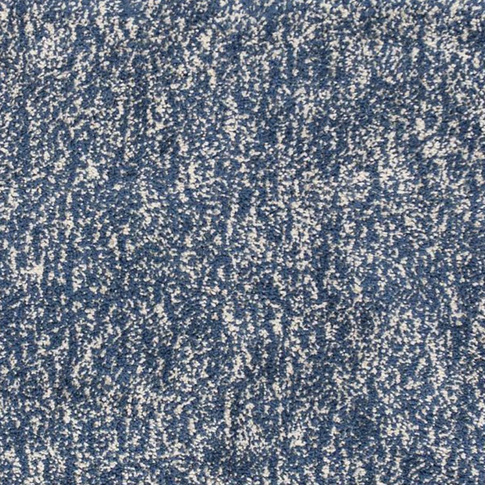 5' X 7' Indigo And Ivory Abstract Hand Woven Area Rug