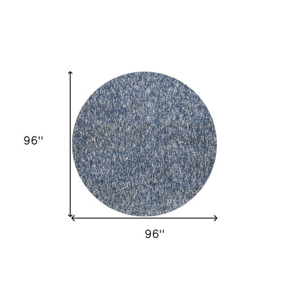 5' X 7' Indigo And Ivory Abstract Hand Woven Area Rug