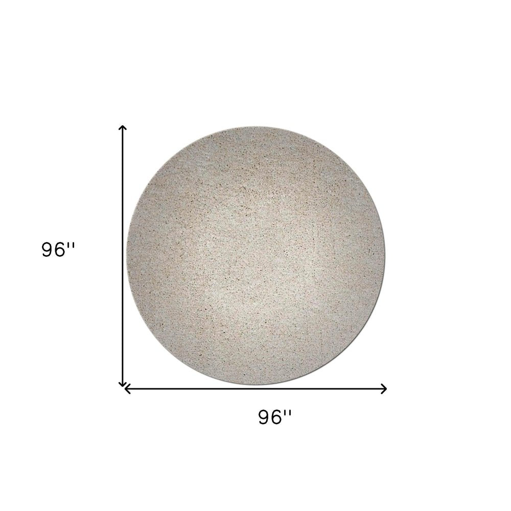 8' Ivory Hand Woven Round Rug