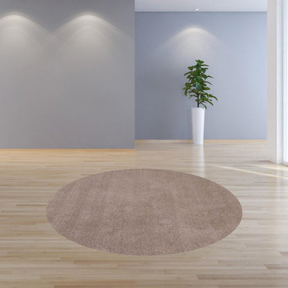 8' X 10' Beige Shag Hand Woven Area Rug