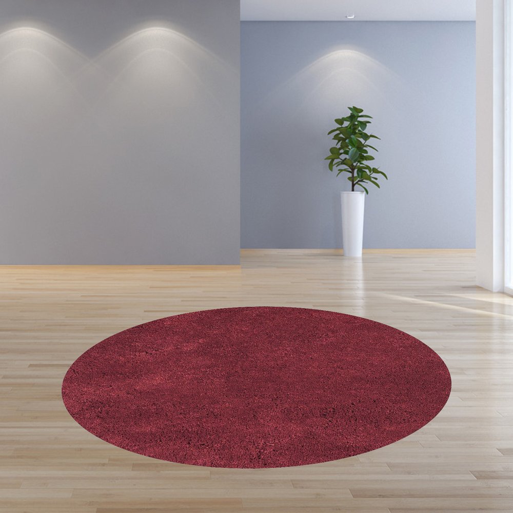 9' X 13' Polyester Red Area Rug
