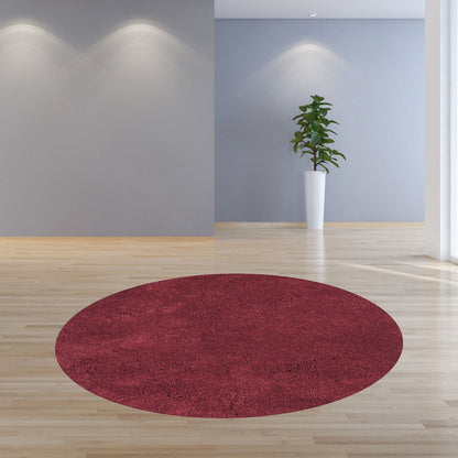 9' X 13' Polyester Red Area Rug